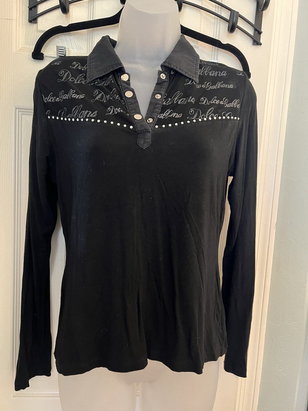D&G VTG Y2K 90’s Black XL Knit Top